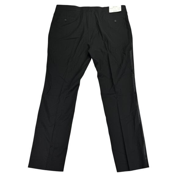 Kenneth Cole Mens Ready Flex Slim Fit Tuxedo Side Stripe Suit Pants Black 42x32 - Picture 2 of 5